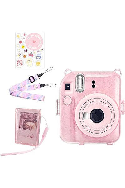 JINXXTTA حافظة كاميرا لـ Fujifilm Instax Mini 12، غطاء حماية من الجلد الصناعي...