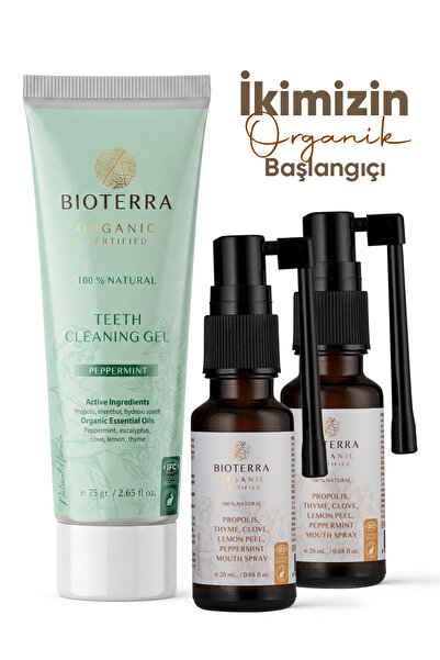 Bioterra Organik Ağız Bakım Seti - Florürsüz Hidroksiapatitli Diş Macunu 75 g...