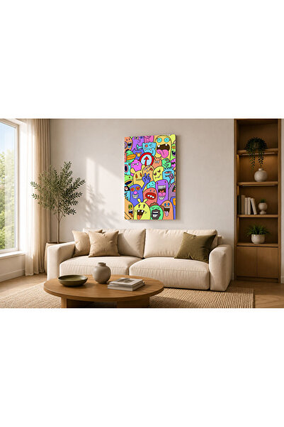 Generic Brand Tablou canvas 50x70 cm Dormitor, Living, Bucatarie, Monstri Pastel