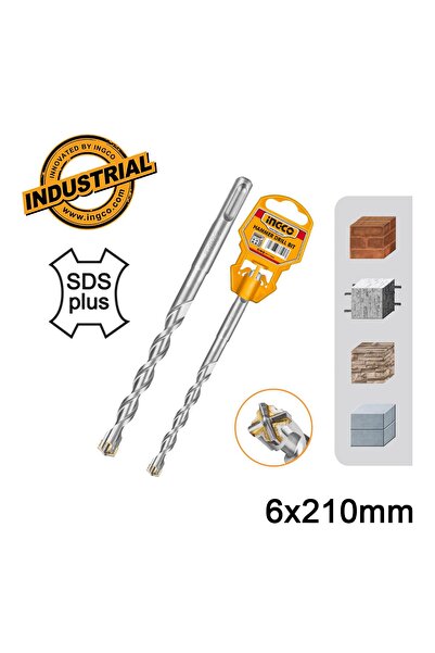 Ingco Τετράαυλο τρυπάνι SDS PLUS S4L 6x210mm (DBH1210603C)