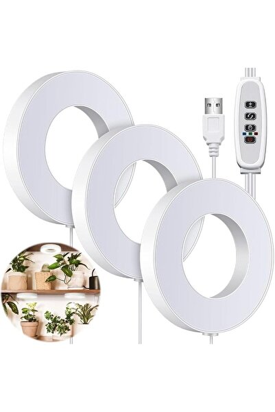 HASTHIP مصباح LED حلقي كامل الطيف لنمو النباتات الداخلية، مع مؤقت USB
