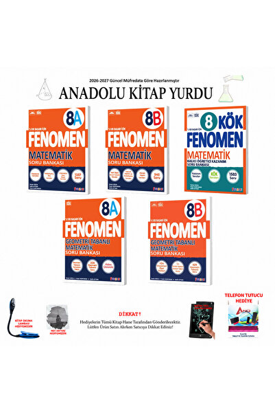 Fenomen Yayıncılık 2026-2027 8. Sınıf Fenomen Matematik 8A 8B Kök Matematik v...
