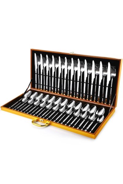odjas Set tacâmuri din oțel inoxidabil 48 piese, TRENDY'S, ediție lux, cromat