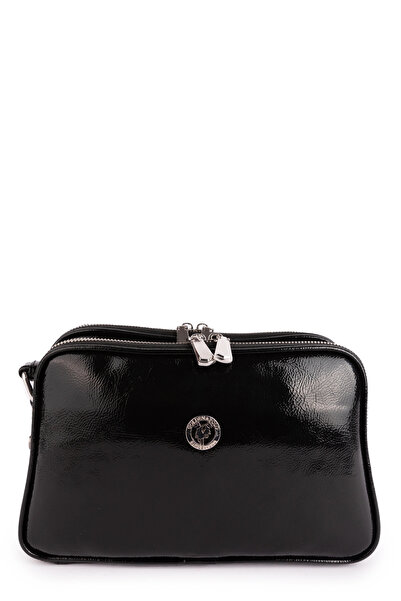 Gondol Women's Daily Cross Shoulder Bag Gp.1327 Black Patent Leather