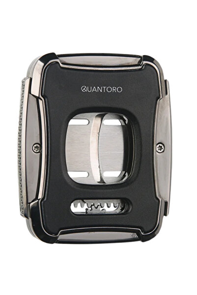 Quantoro Gunmetal Siyah Açık Çark Görünümlü Giyotin Puro Makası Kesici