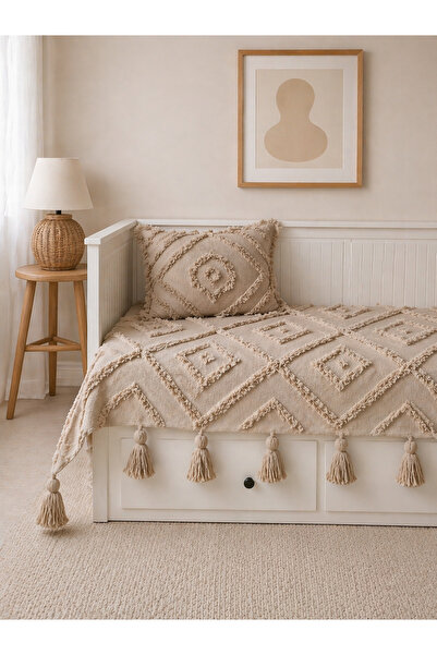 best house decor غطاء سرير من القطن المزخرف 130x250 سم
