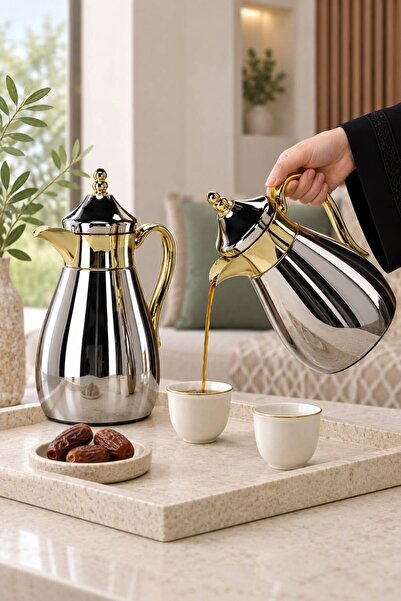 Generic "Dark Silver and Luxurious Gold-Embellished Tramisu Tea and Coffee Se...