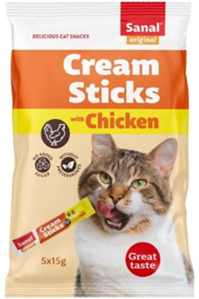 Vitakraft Sanal Cat Treats Cream Sticks 5x15g - Chicken