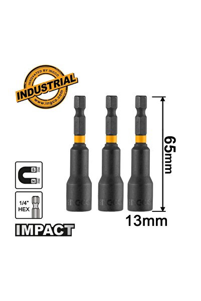 Ingco Μαγνητικά Καρυδάκια 1/4 " 13mm 3 τεμάχια (AMN1331)