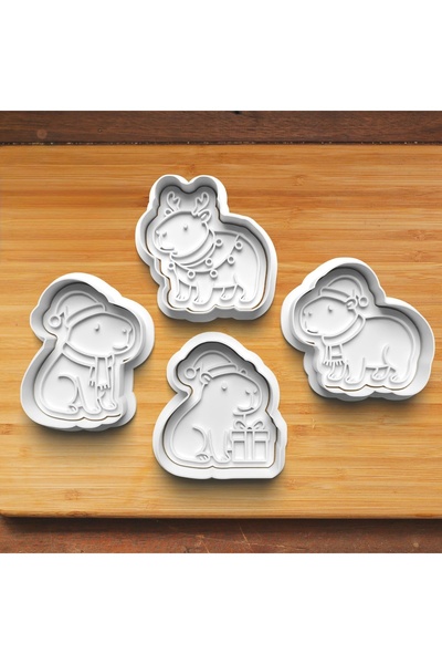 Hobist Cute New Year Capybara 2027 Set Cookie and Candy Dough Mold
