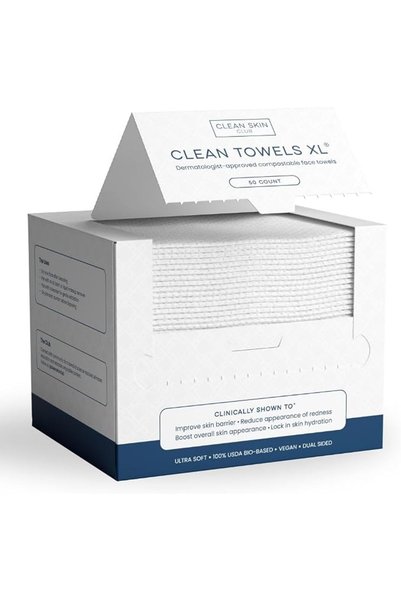 CLEAN SKIN CLUB مناديل CSC CT Clean Towels XL / أول مناديل وجه قابلة للتحلل ا...