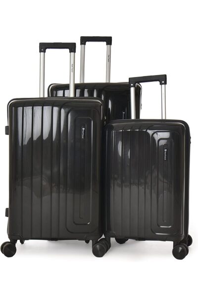 New Travel مجموعة من 3 حقائب سفر، حقائب صلبة من البولي بروبيلين مع 4 عجلات مز...