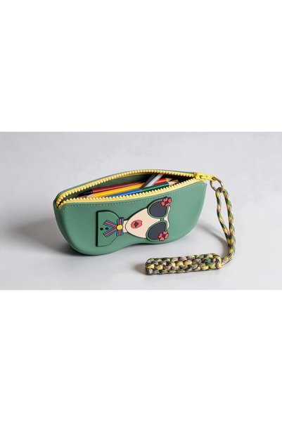 wellwich Green Silicone Pencil Case Bag Organizer