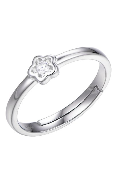 Peach Jewelry Δαχτυλίδι Laura Ασήμι 925 Ρόδιο Λουλούδι Με Κρύσταλλο - 8
