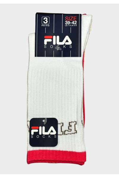 Fila Γυναικείες Κάλτσες 3άδα Πασιόν Λευκό/Κρεμ/Φούξια - Πολύχρωμες