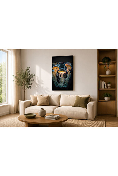 Generic Brand Tablou canvas 60x90 cm Dormitor, Living, Bucatarie, Meduze aurii