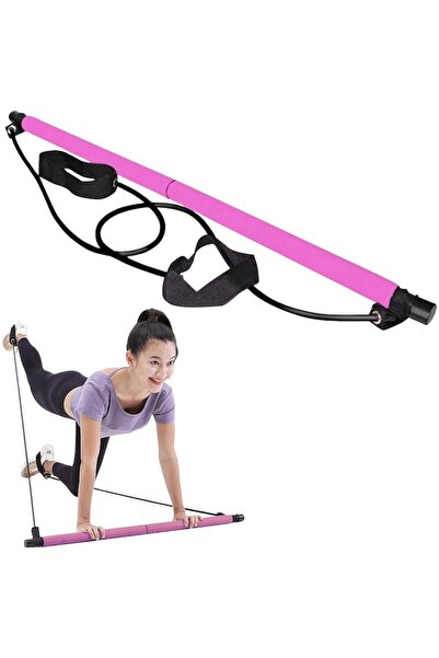 dalimag Bară de Pilates multifuncțională cu benzi de rezistență, Echipament d...
