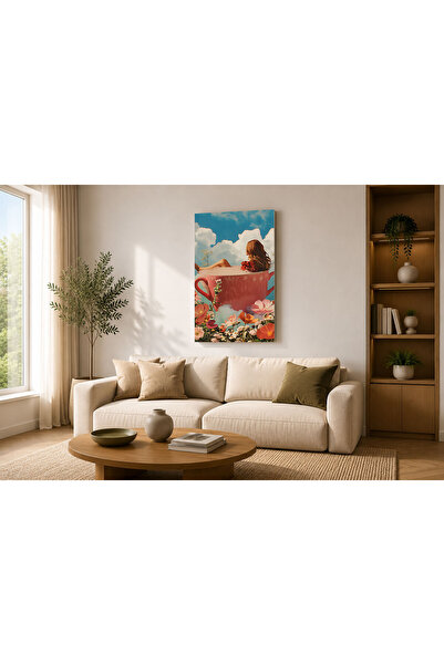 Generic Brand Tablou canvas 50x70 cm Dormitor, Living, Bucatarie, Fata in Gra...