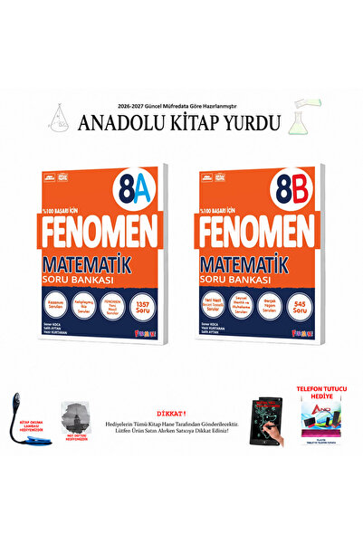 Fenomen Yayıncılık 2026-2027 8. Sınıf Fenomen Matematik 8A ve 8B Soru Bankala...