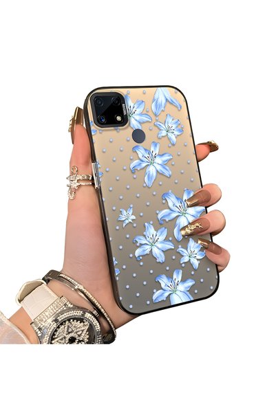 ucuc Realme C15/C25/C25S Compatible Acrylic Hard Back Panel with Silicone Edg...