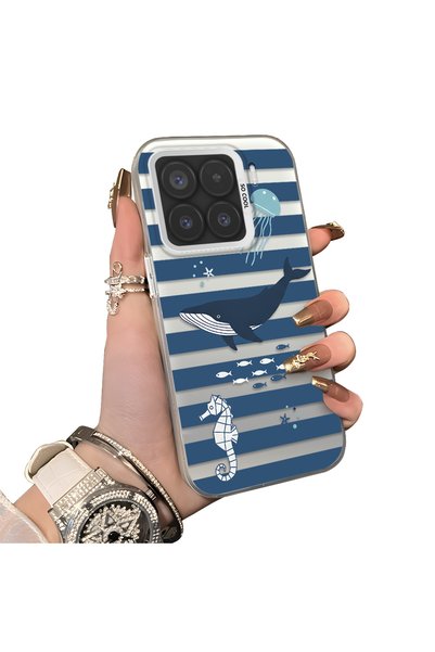 ucuc حافظة لهاتف Xiaomi Mi 15 5G متوافقة مع تصميم حيوانات البحر وحصان البحر و...