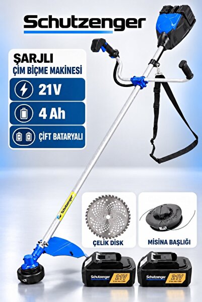SCHUTZENGER ŞARJLI ÇİM BİÇME 2 AKÜ İLE ÇALIŞAN TIRPAN ÇİM OT BİÇME PROFESYONE...