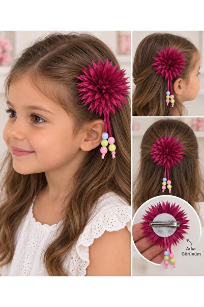 ESTEKS DANTEL Girl's Flower Hair Clip 2-Piece Beaded Dangle Hair Clip Evening...