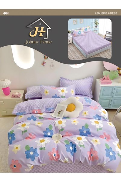 elegant home pucioasa Lenjerie de pat finet 6 piese cu Elastic ST47