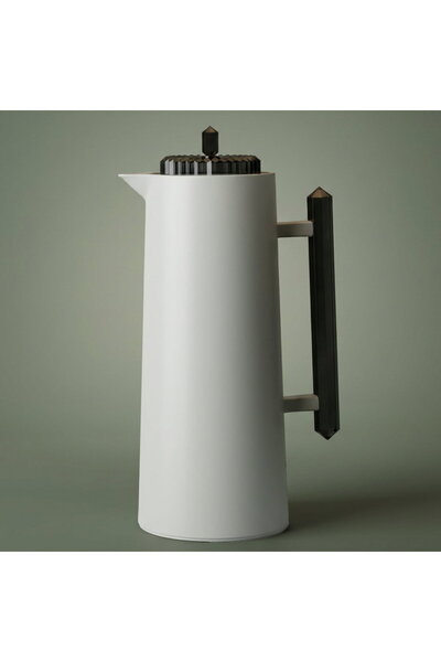 Glory Lynn Thermos, 1 liter, glass inner lining, press, black - gray handle
