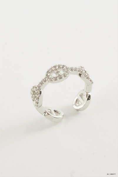 ZERO LAND CONCEPTA Oval Zircon Ring (234206) Silver Color