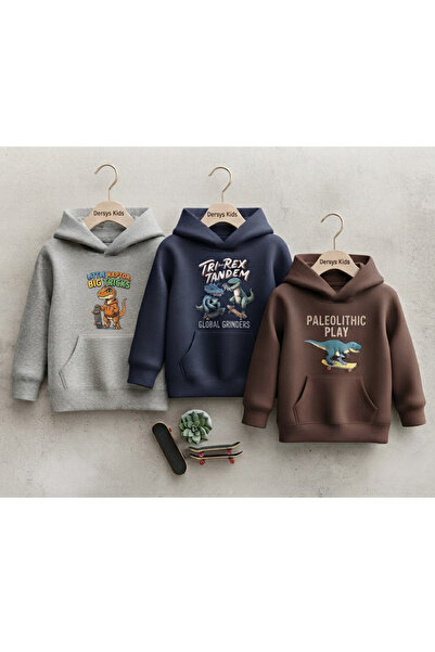 Derays Dinazor Tasarım Erkek Çocuk Pamuk Sweatshirt