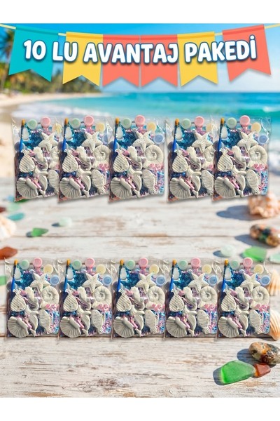 decopen 10 PAKET - 7'li Mini Boyanabilir Etkinlik Seti / Aile Katılım Doğumgü...