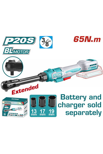 TOTAL Μακρύ Καστάνια Ρακέτα 3/8 " 65Nm Li-ion 20V SOLO (TDRLI206529)