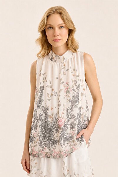 HomeStore Silk Spring Branch Patterned Top