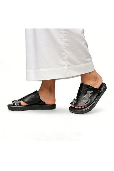 Chaolizi Retro Toe‑Loop Leather Sandals for Men, Adjustable Strap Non‑Slip Th...