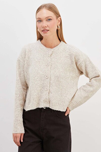 Fulla Moda كارديجان تريكو بأزرار وفتحات جانبية
