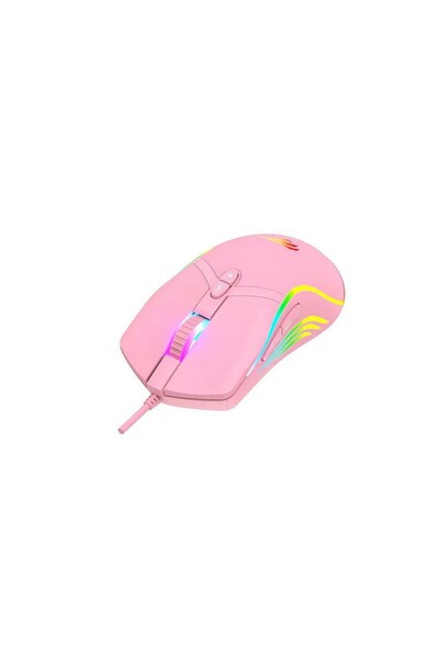 Havit Ποντίκι Gaming MS1026, με LED, ροζ