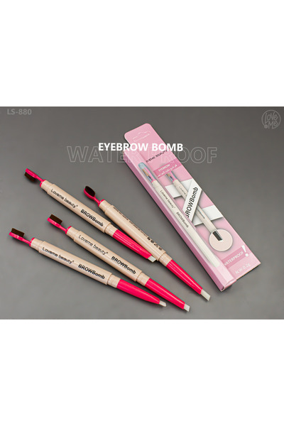 LOVEME BEAUTY قلم تحديد وتعبئة الحواجب BrowBomb من مع فرشاة – مقاوم للماء