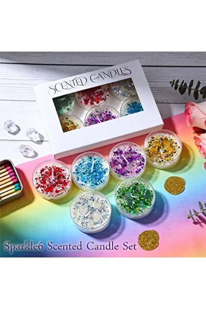 ViViRaSmi Scented Candles | 6-Color 6-Flavor Glitter Crystal Scented Candles ...
