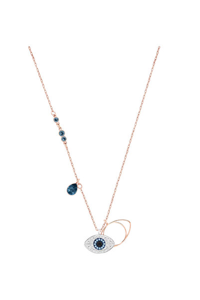 Swarovski Crystal قلادة سيمبوليكا على شكل عين الشر، باللون الأزرق