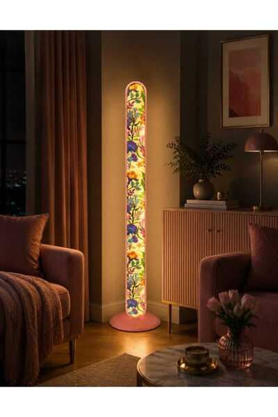 Betül Home Design Abajur Detaylı Renkli Led Lambader 3 Renk Işıklı Salon Yata...