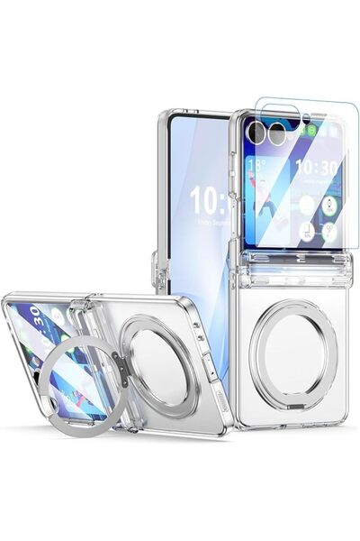 GENERAL ELEPIK for Galaxy Z Flip 8 Case with Sturdy 360°Rotatable Ring Stand,...