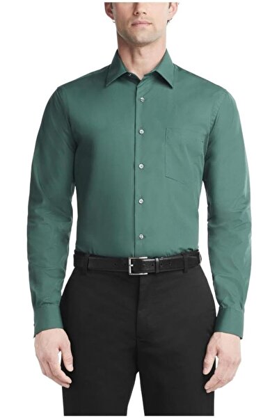 VAN HEUSEN قميص رجالي رسمي ملائم من قماش البوبلين سادة