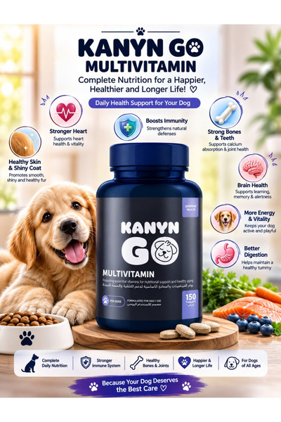kanyn go Kanine Go Multivitamin for Dogs 150 Tablets - Daily Multivitamin Sup...