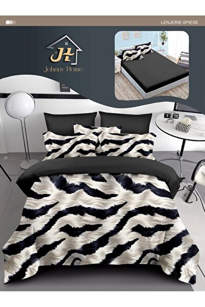 elegant home pucioasa Lenjerie de pat finet 6 piese cu Elastic ST44
