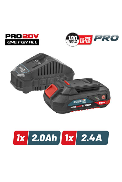 Bormann PRO Σετ εκκίνησης Μπαταρία 20V 2.0Ah & Φορτιστής (BBP9920)