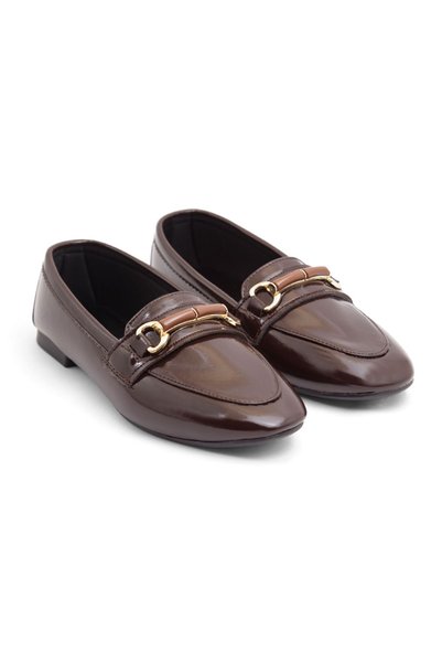 MAYA SHOES Kadın Günlük Loafer Babet Gold Tokalı