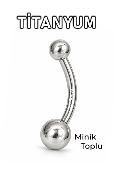 MORNEVA Titanyum Taşsız Minik Toplu Göbek Belly Piercingi (1 Adet)