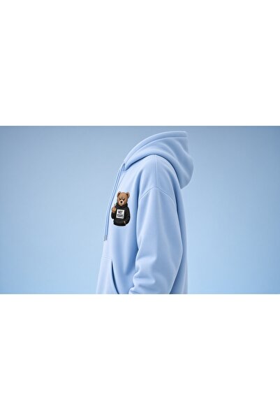 Combineman35 Oversize Teddy Bear Baskılı Kapüşonlu Sweatshirt – Not Yours-Unisex