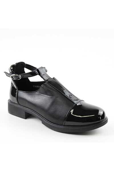 mm Pantofi de dama , cu bareta pe glezna E9197-2-BLACK